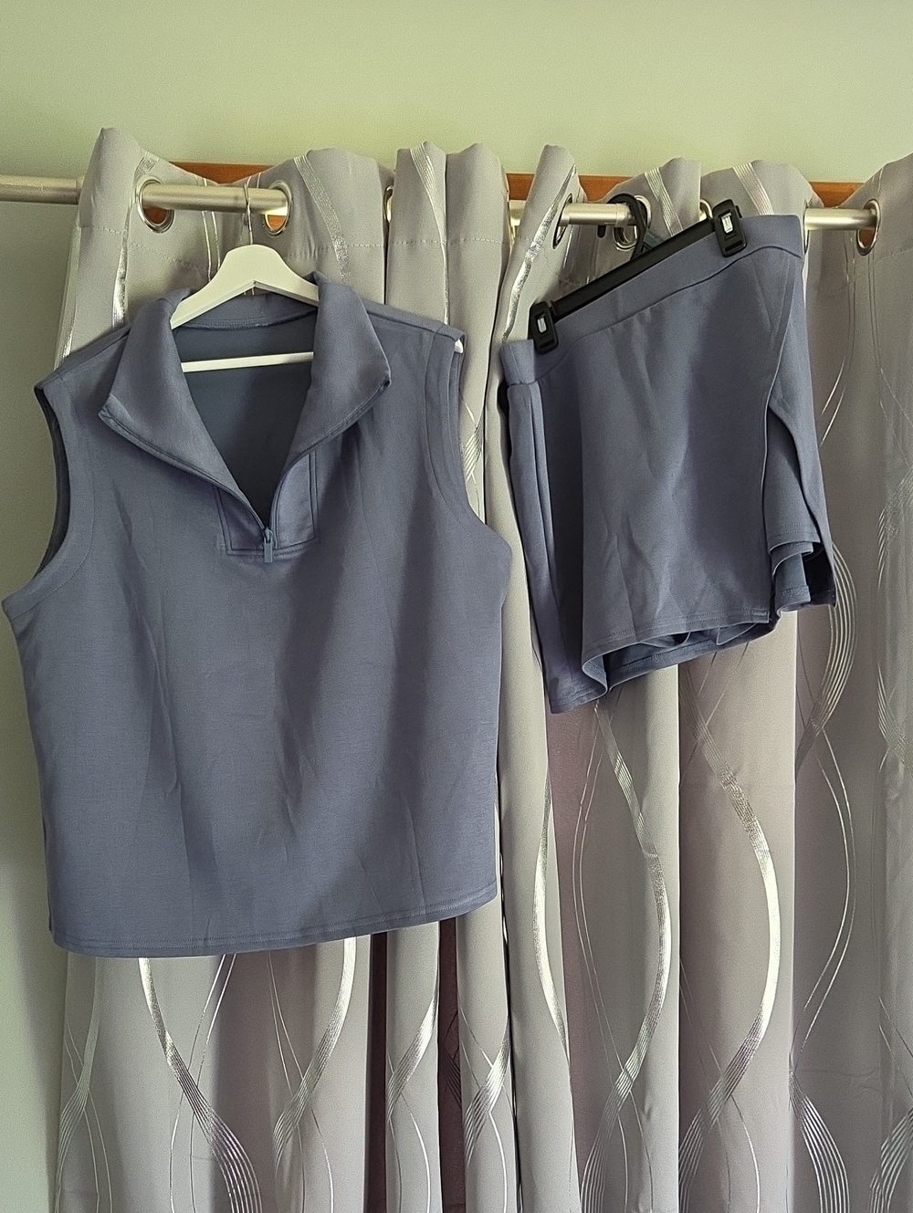 Women's Slate Blue Skort Set - Sleeveless Active Skirt XXL
